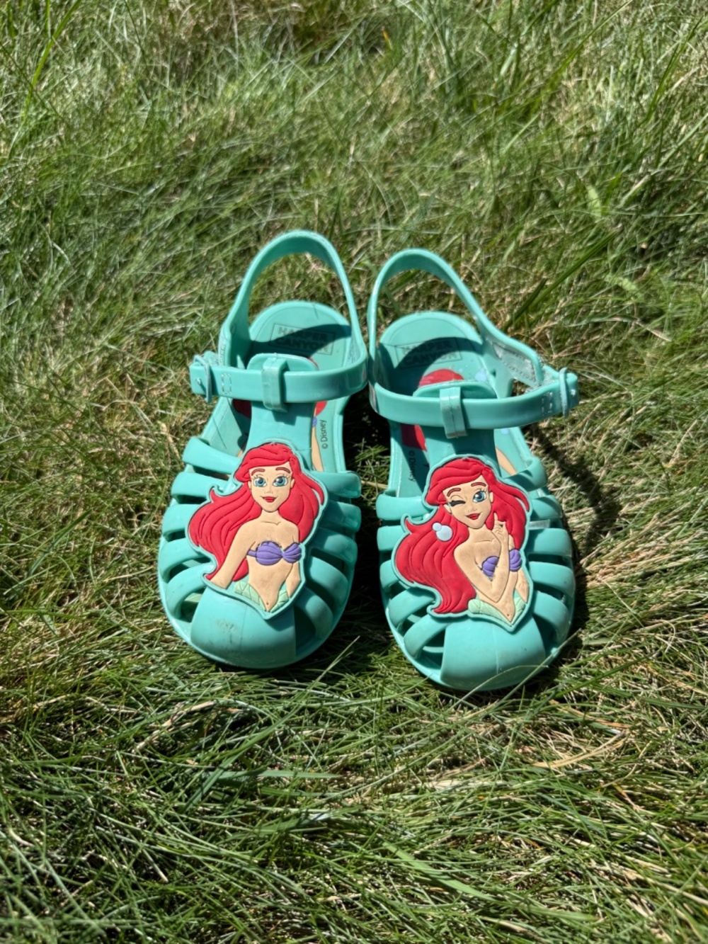 Disney Princess Ariel Teal Toddler Sandals Size 8M